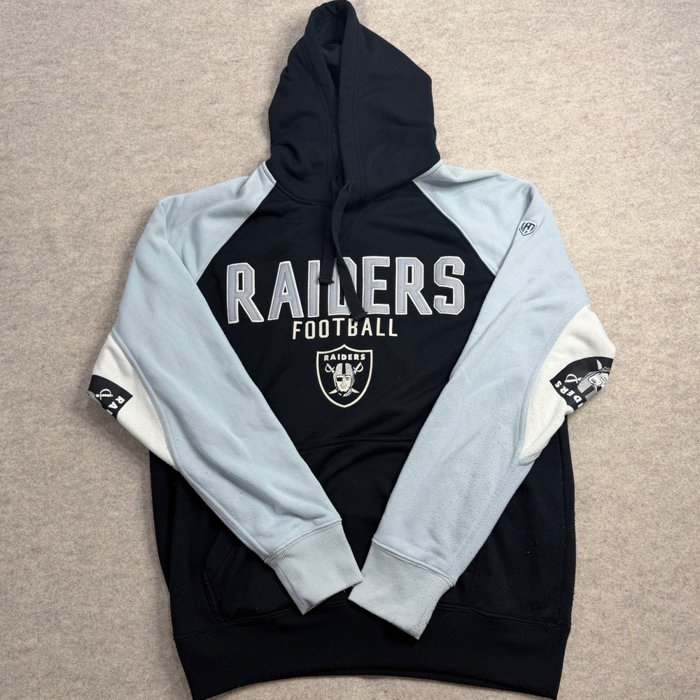 Hands High NFL Las Vegas Raiders Hoodie Mens Large Black Blue Colorblock